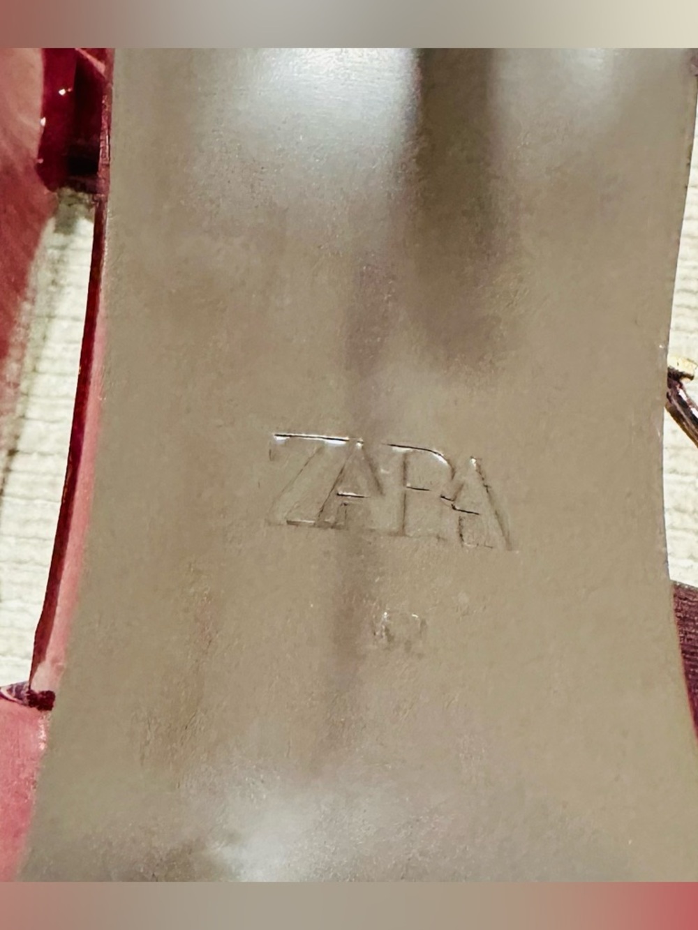 ZARA NEW WOMAN STRAPPY BOW STILETTO SLINGBACKS SHOES BURGUNDY RED Size 11 - Picture 9 of 10